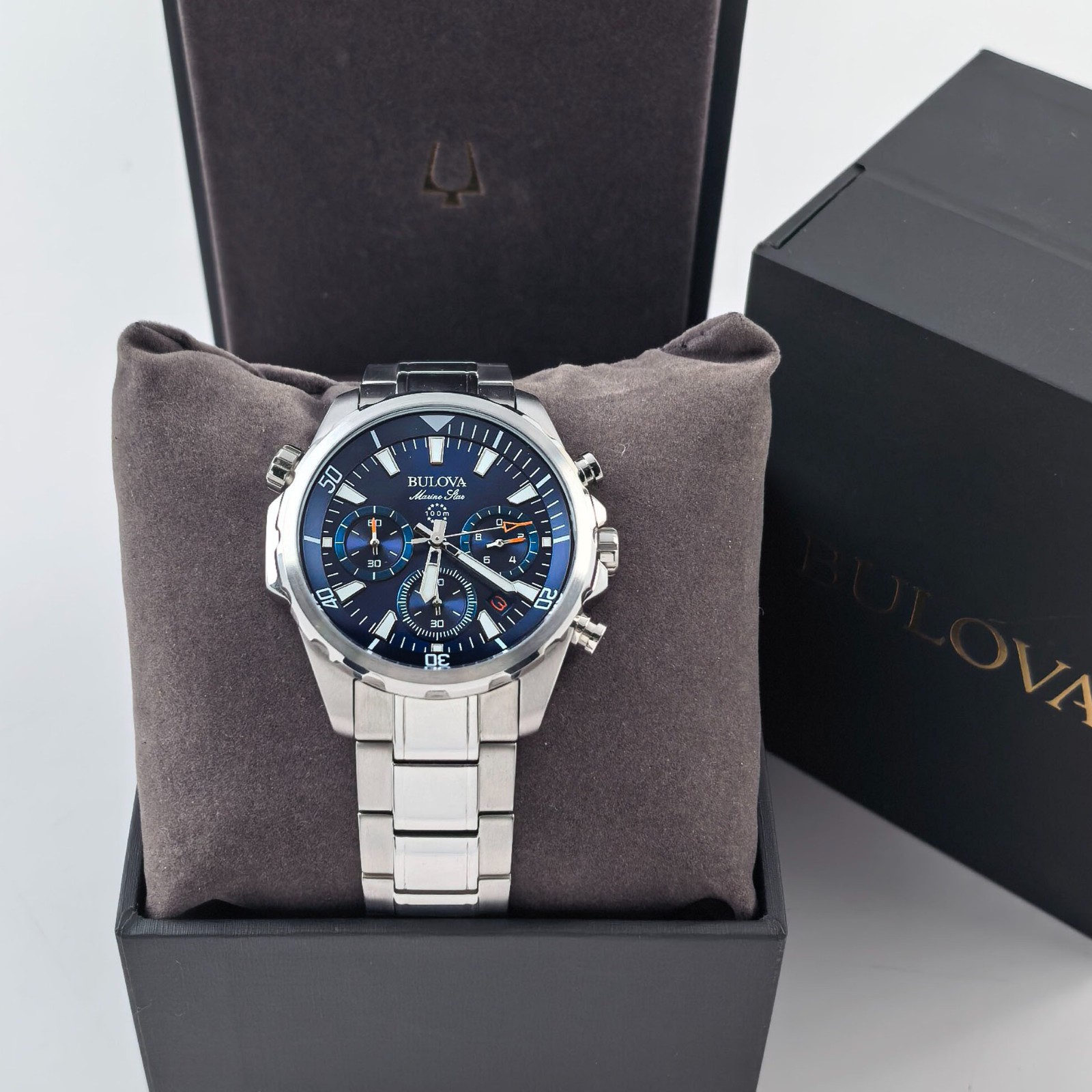 Bulova Classic Marine Star Blue Dial Chronograph Men’s Quartz Watch 96B256