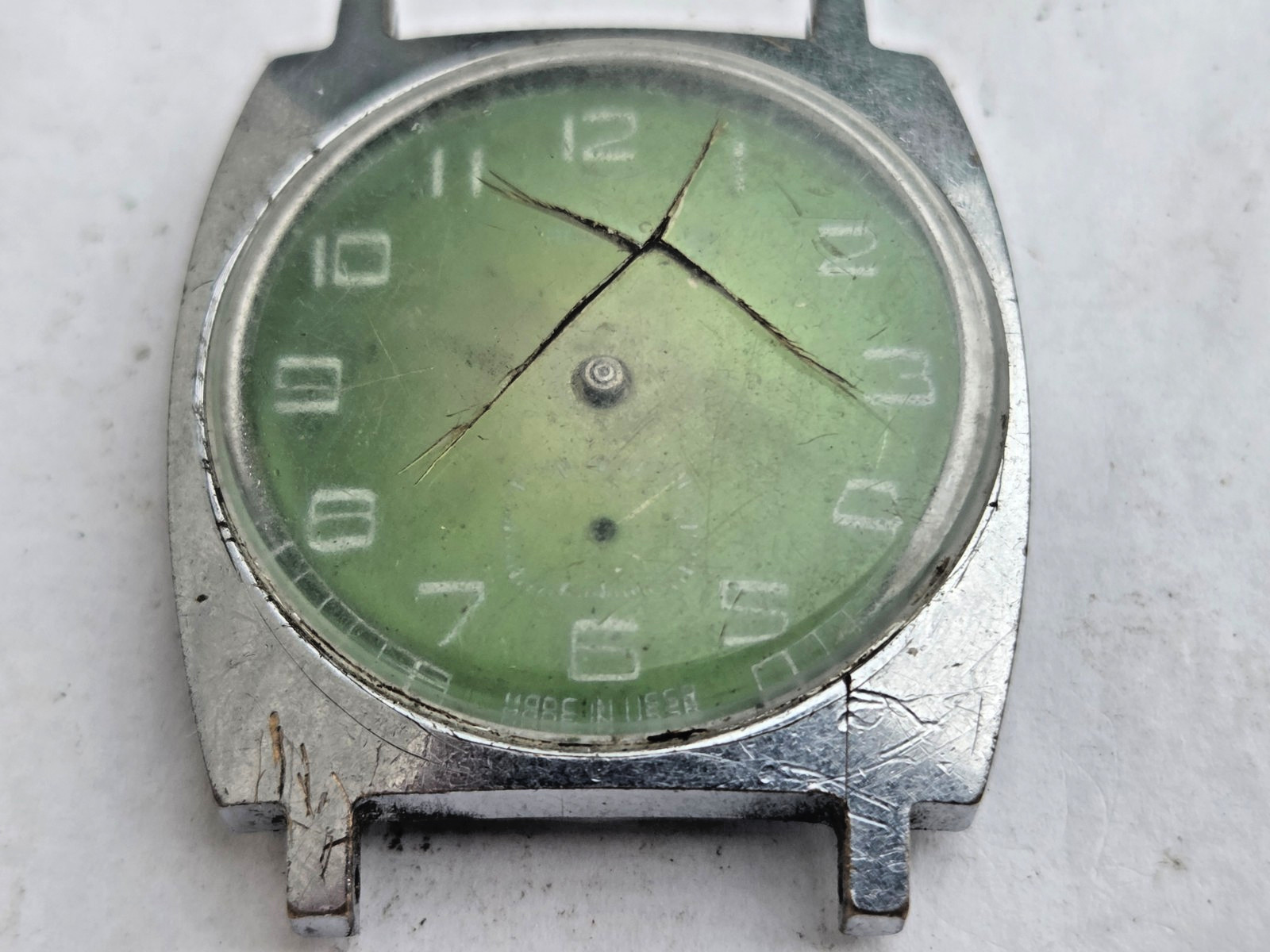 Russian Wristwatch Watch Pobeda , Victory . Not working for parts .