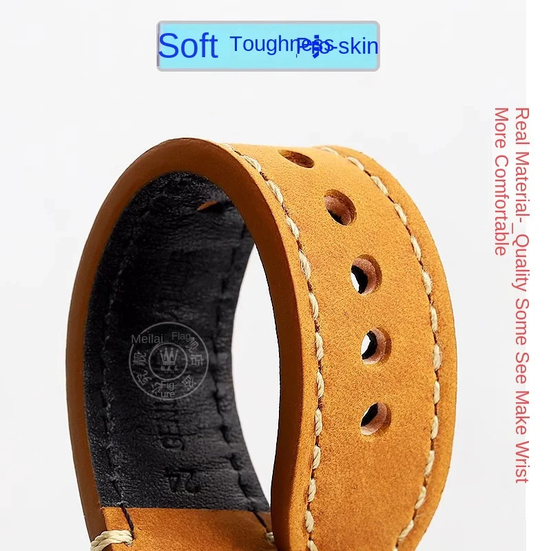 Cowhide Watch Strap For ORIS AQUIS 733 7730 7740 Diving Watch 24x12mm 24x11mm