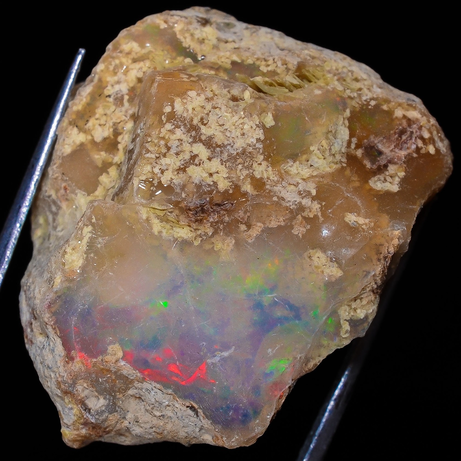 31.45CT Ethiopian Opal Rough ,100% Natural Welo Fire Opal Rough 22X26X15mm BC-84