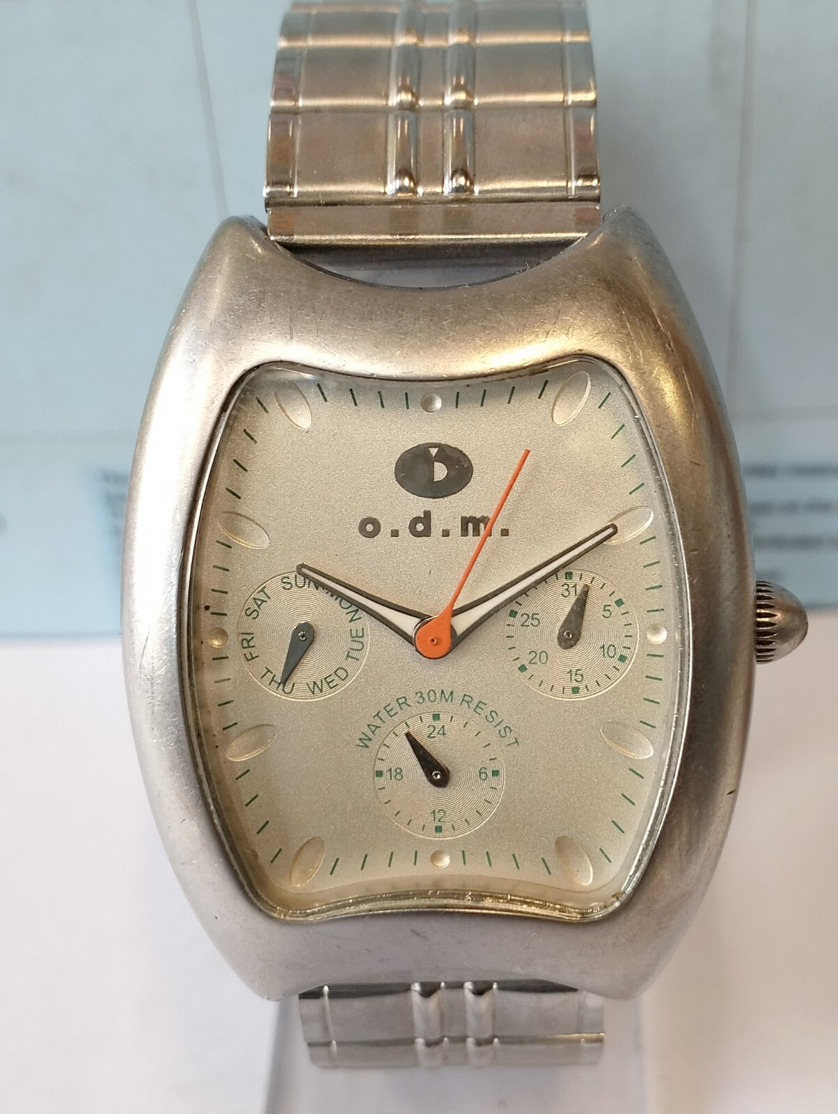 O.D.M. MULTIFUNCTION QUARTZ SILVER DIAL 840803 JAPAN MEN’S FULL WORKING VINTAGE