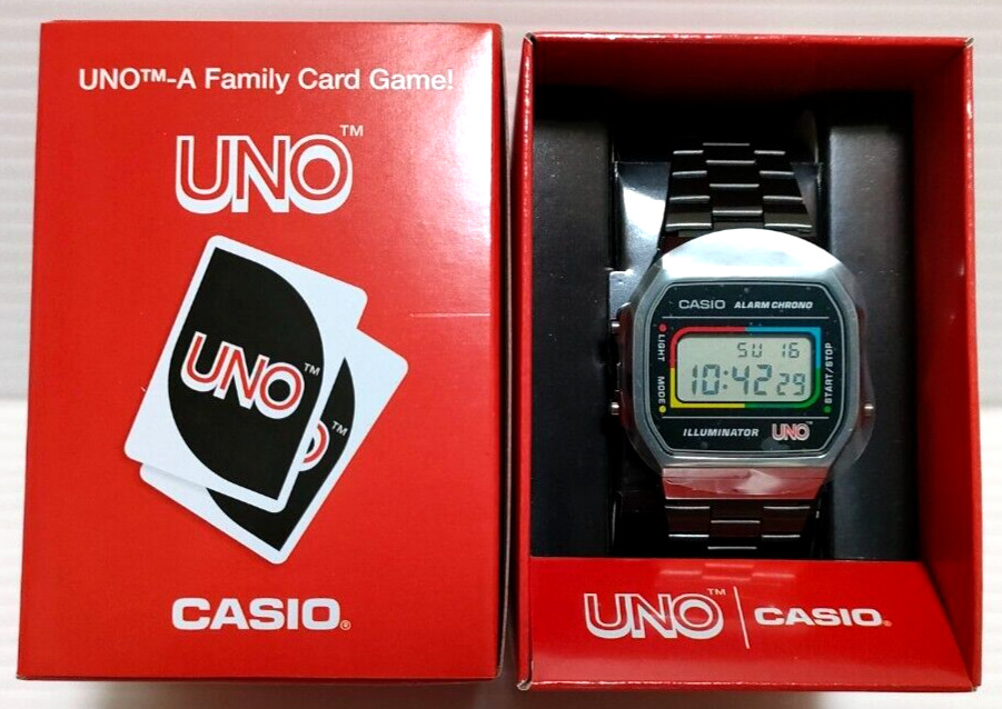 CASIO A168WEUC-1AJR UNO Collaboration Model Wild Card Unisex Resin With Box