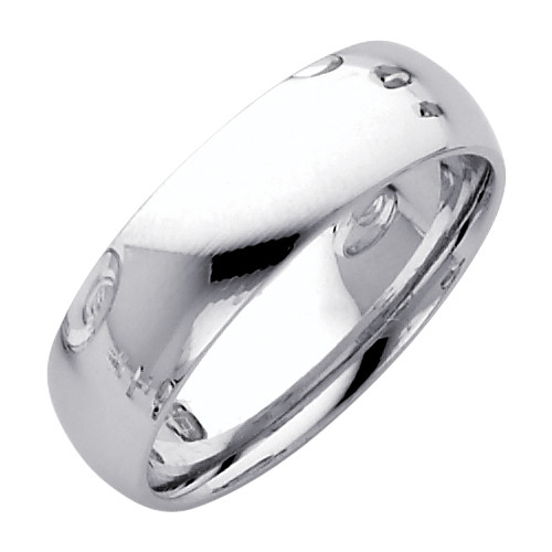14K WHITE GOLD COMFORT FIT WEDDING RING BAND MENS WOMENS 3MM 4MM 5MM 6MM 7MM 8MM