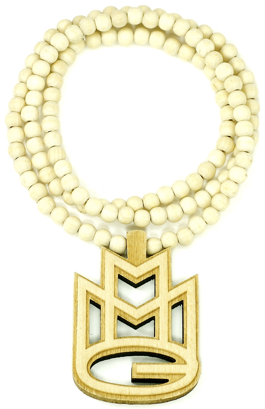 MMG Necklace New All Wood Pendant Good Wood Style With 36 Inch Beaded Chain