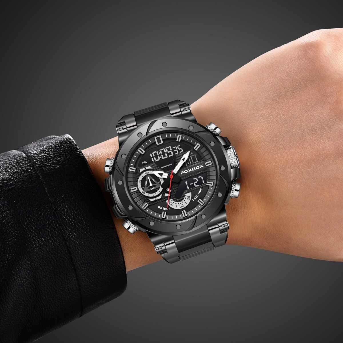 LIGE Men Watch Big Dial Quartz Date Luminous Waterproof Multifunction Wristwatch