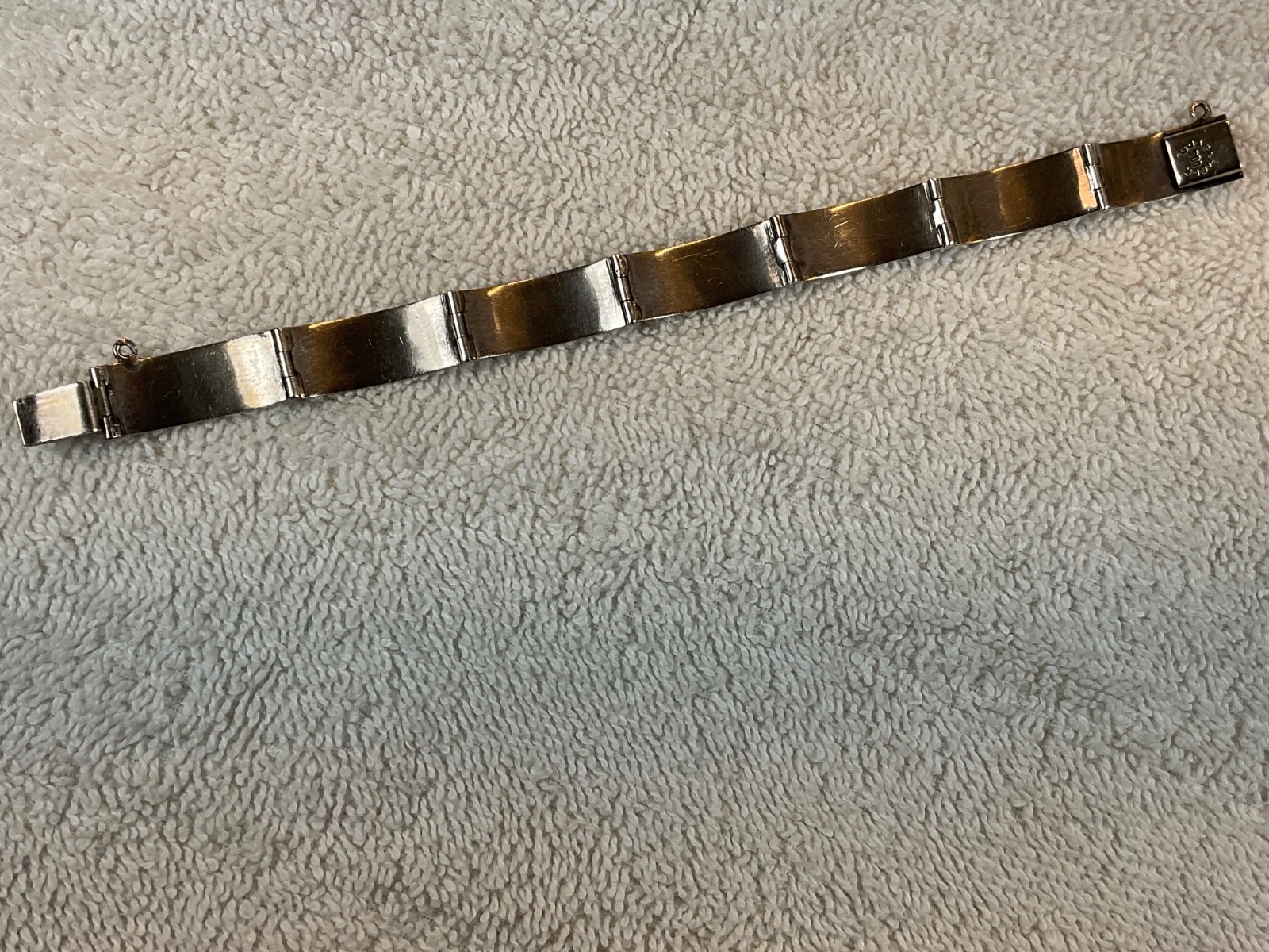 Vintage Chinese Export .900 Silver 7 Panel Bracelet Phoenix Archaistic Design