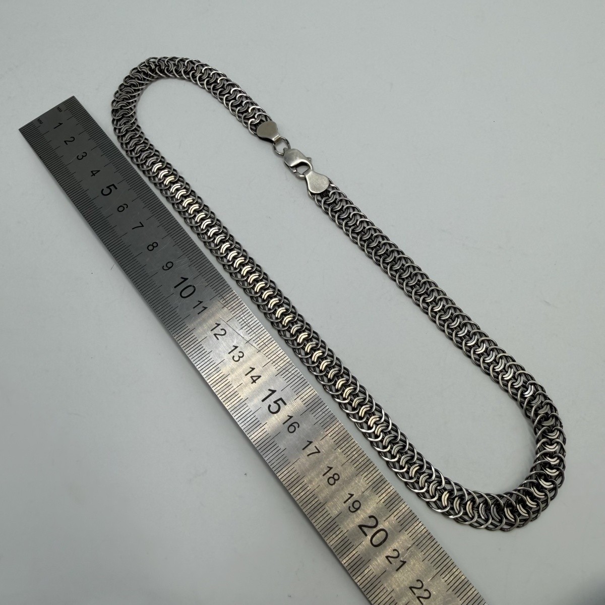 Heavy Vintage 925 Sterling Silver Foxtail Men’s Chain Necklace Jewelry Oxidized