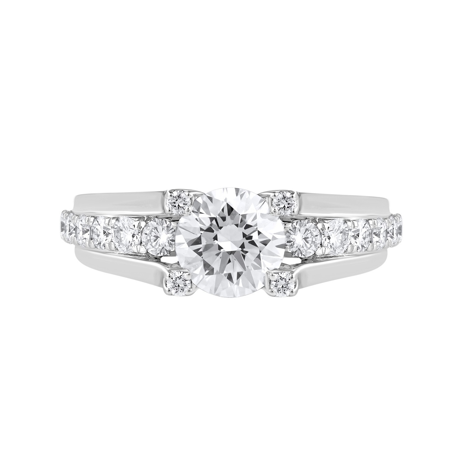 925 Silver Split Shank Women’s Engagement Ring 1.50 CT Round Lab Grown Diamond