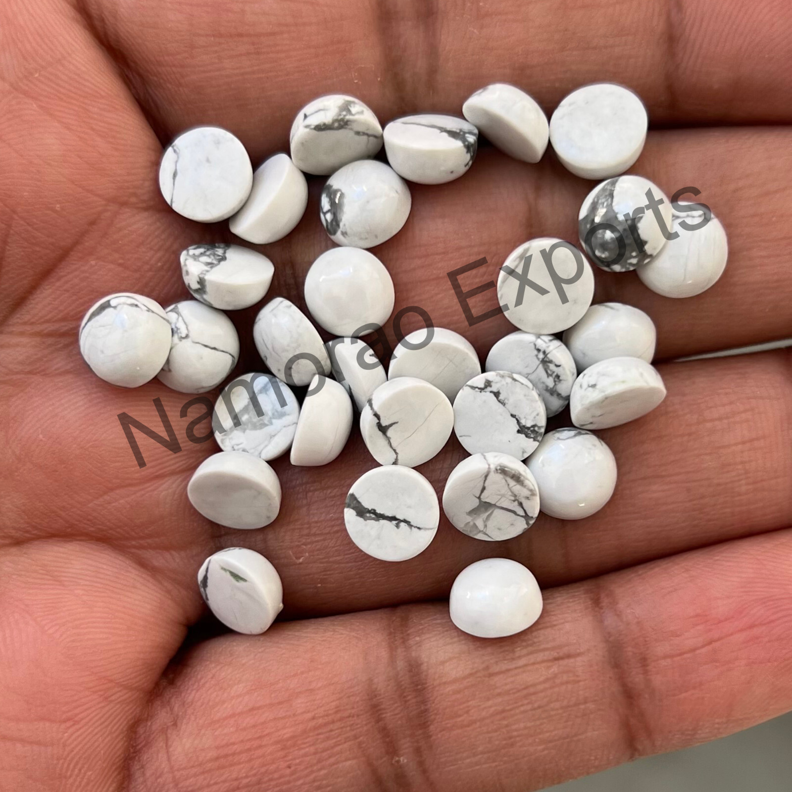 Natural White Howlite Round 5×5 mm to 20×20 mm Cabochon Loose Gemstone Lot