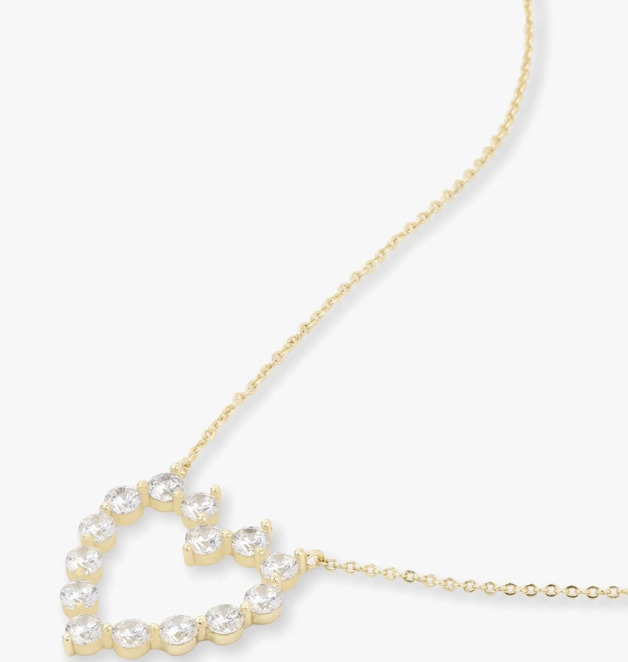 Melinda Maria Gold Necklace She’s An Icon Small Heart White Diamondettes NWOT