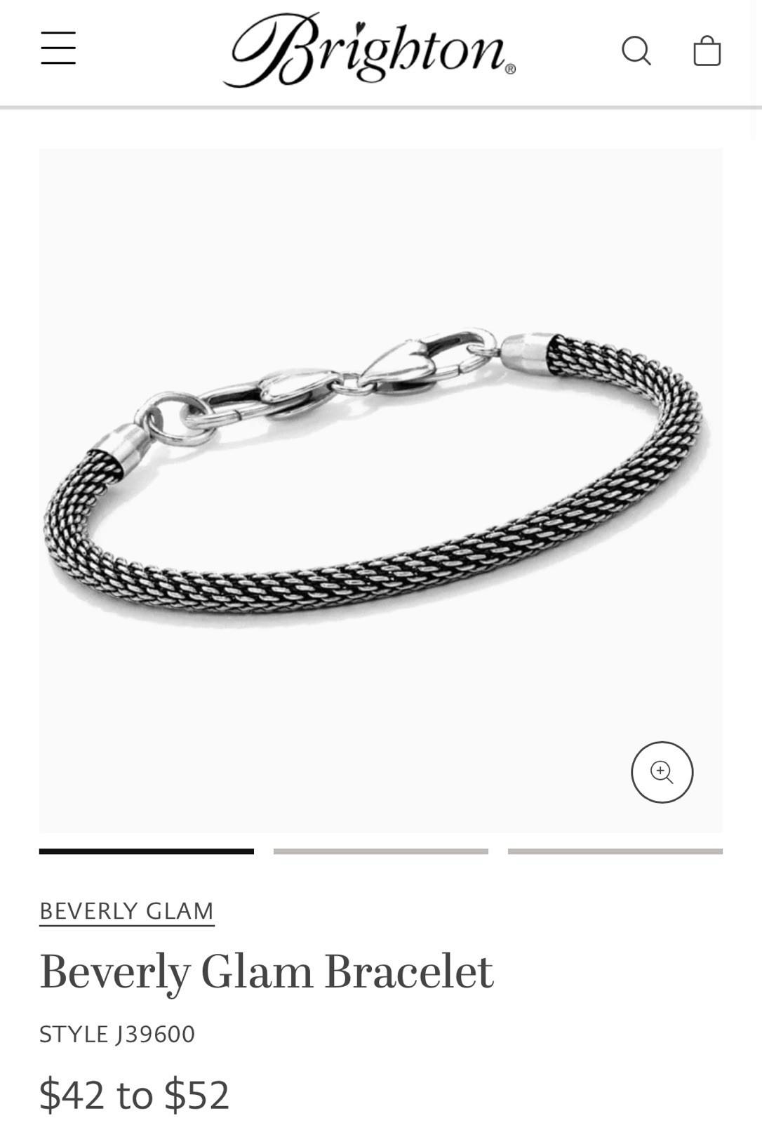 Brighton BEVERLY GLAM MESH Add Charm Bracelet Retails $42.00