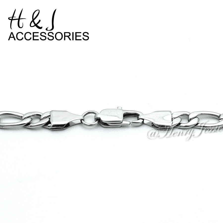 18-36″Stainless Steel 4mm Silver Figaro Link Necklace JESUS Cross Pendant*P62