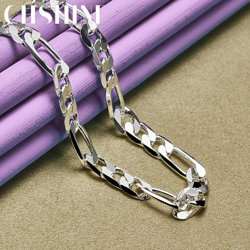 CHSHINE 925 Sterling Silver 8mm Men’s Chain 16-24 Inch Necklace Charm Jewelry