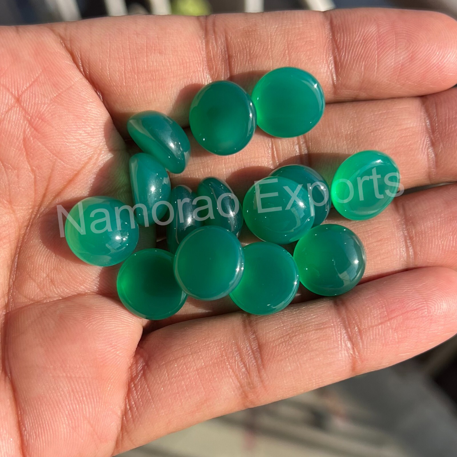 Natural Green Onyx Round 3×3 mm to 20×20 mm Loose Cabochon Jewelry Gemstone