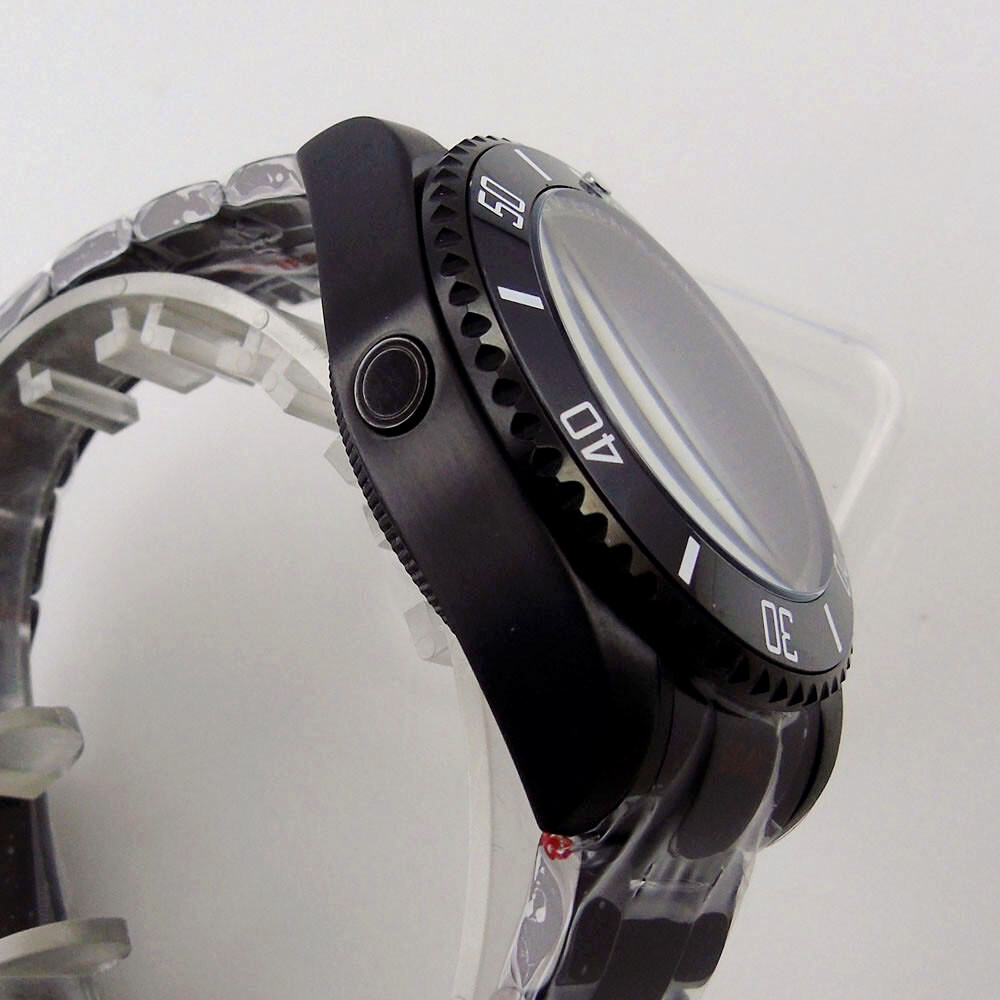 43mm Black PVD Watch Case for Men Fit Japan NH35A ETA 2836 ETA 2824 Miyota8215