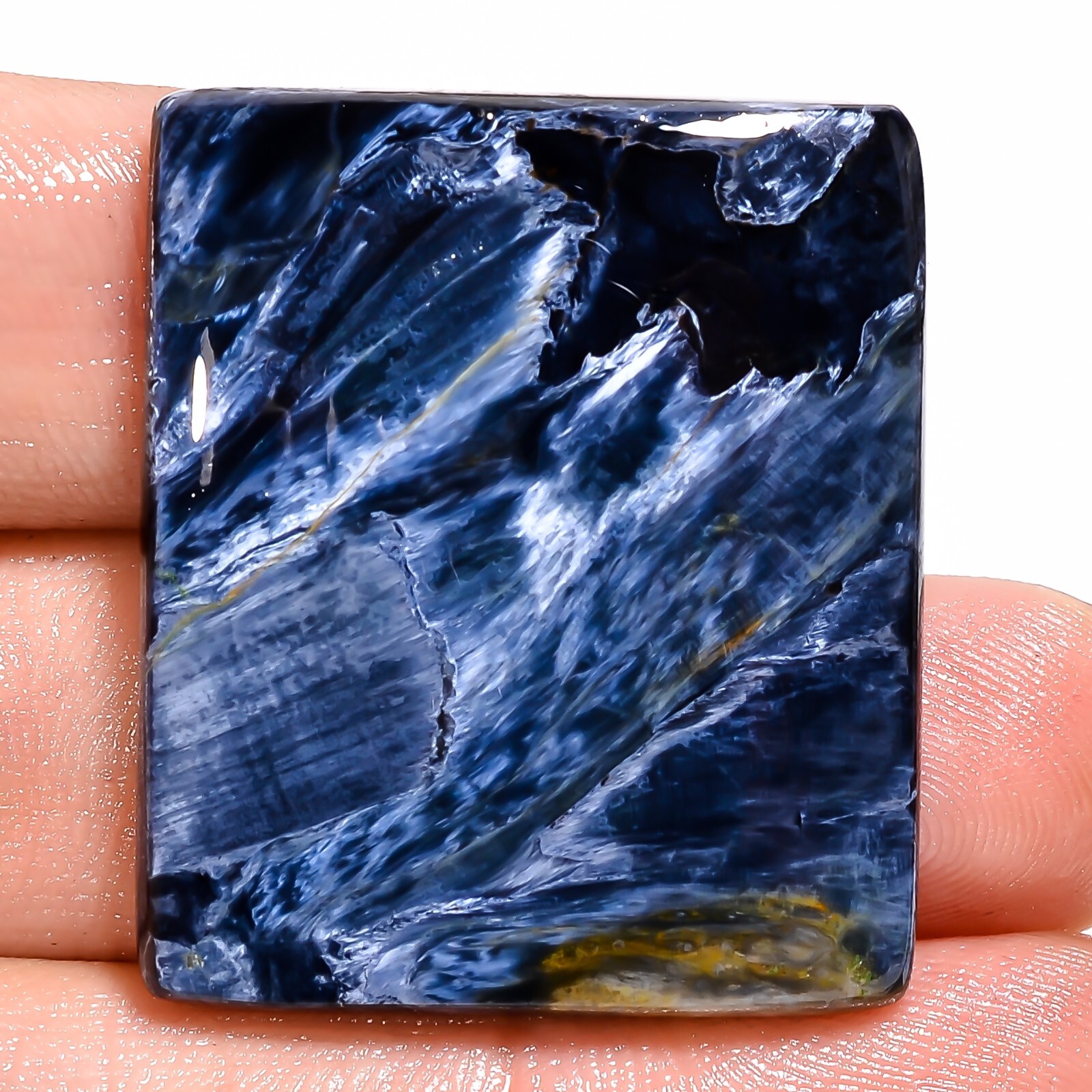 57.55CT 28x33x6mm Natural Grey PIETERSITE Cushion Cabochon Untreated stone BC-63
