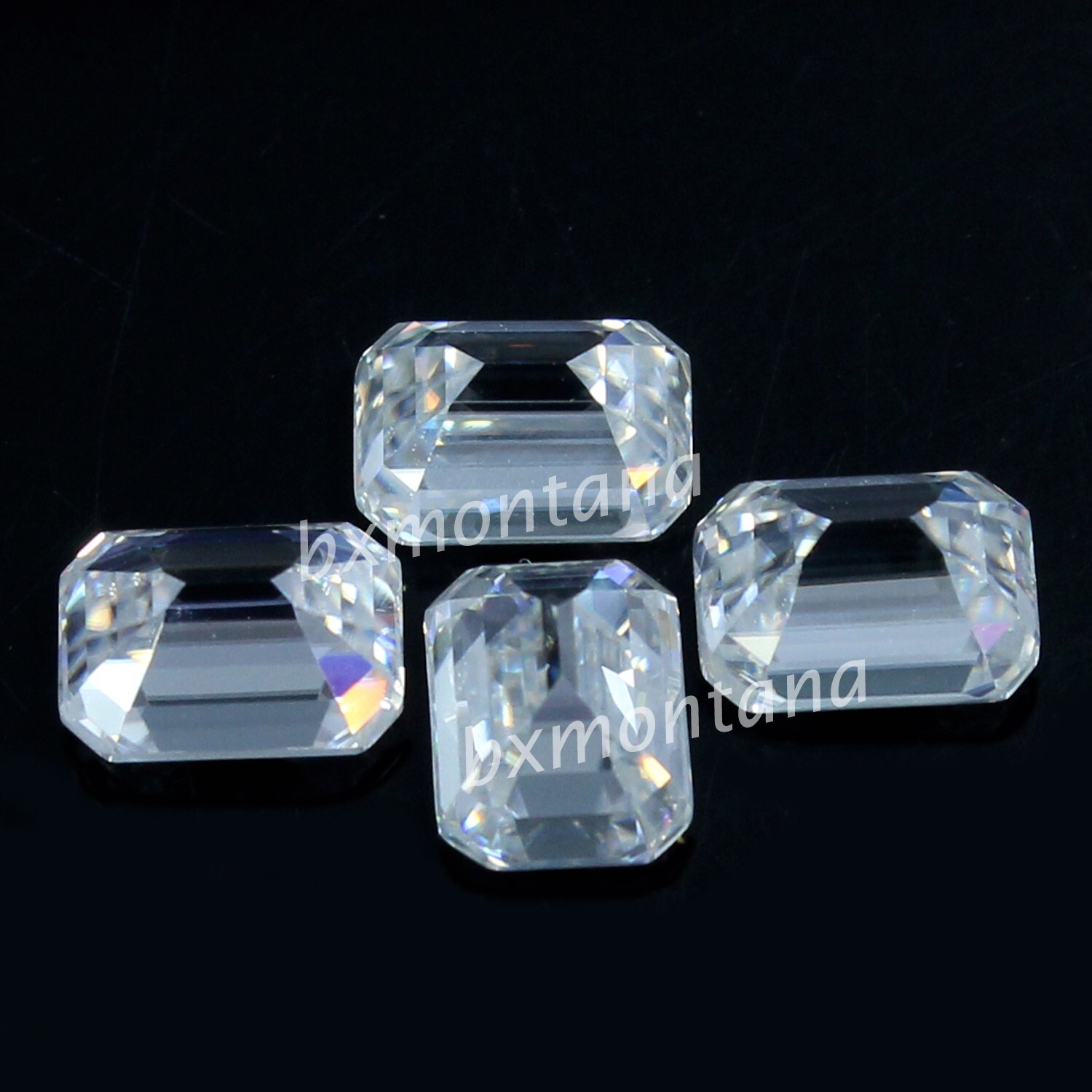 Natural DE Color VVS1 Excellent Cut White 3.5×4.5 MM Emerald Diamond 4 Pcs Lot