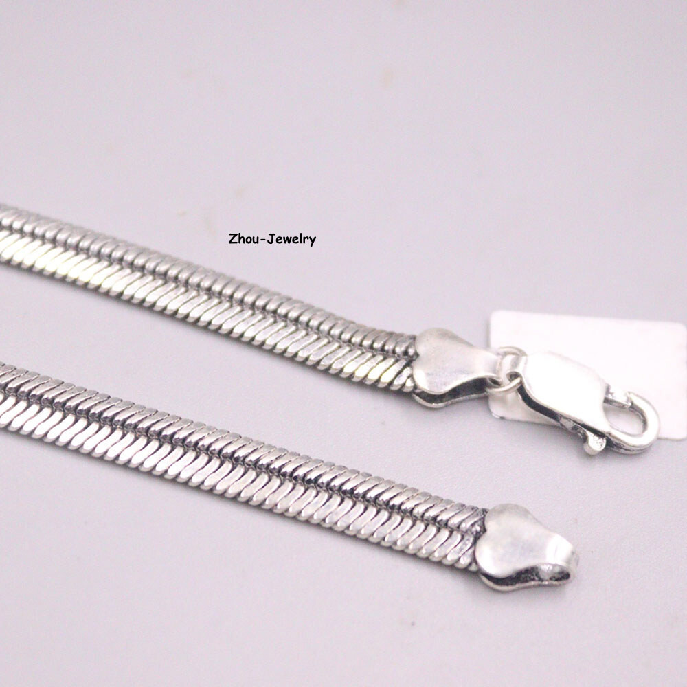 Solid 925 Sterling Silver Necklace 6mm Snake Curb Link Chain 34-35g 19.6inch