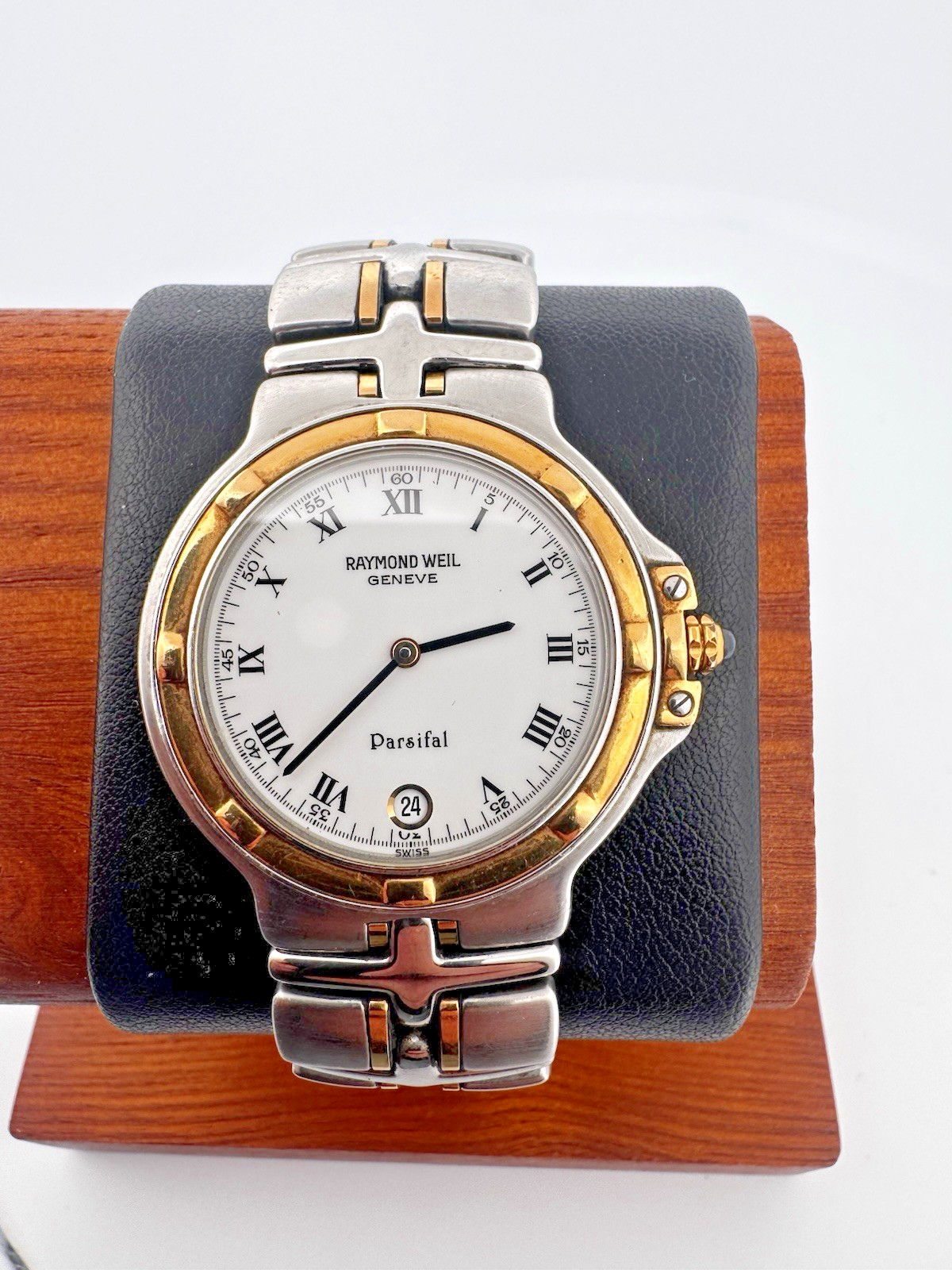 Vintage Raymond Weil Parsifal 9190 Swiss Quartz Steel Gold Men’s Wristwatch