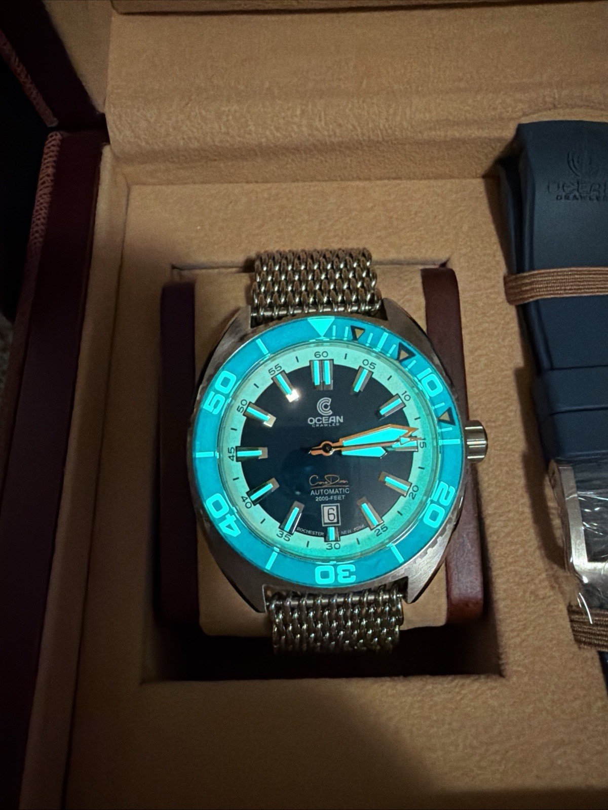 Ocean Crawler Core Diver Turtle Blue 44mm Automatic 600m Men’s Watch With Mesh