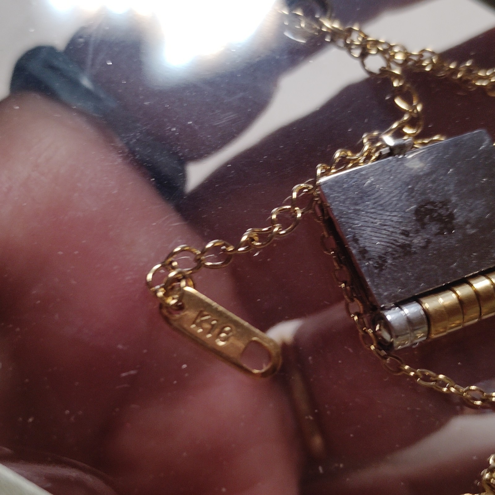 Gold Plated Cable Chain Necklace Rectangle Book Locket Pendant Engraved Love