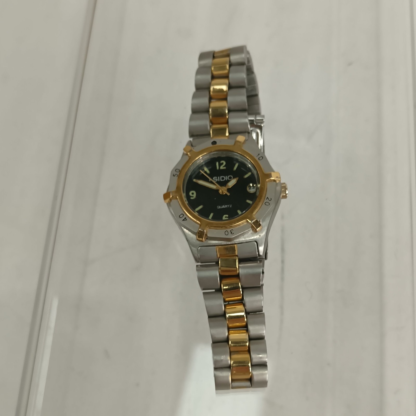 Sidio Quartz Wristwatch TwoTone Stainless Steel Gold Black Spare Repair Preloved