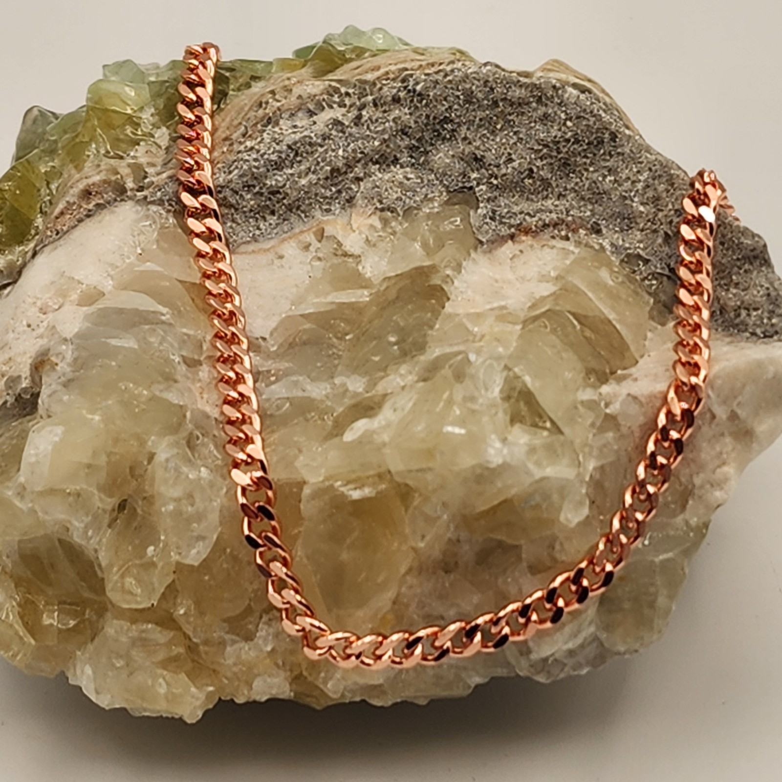 Pure Copper Cuban Chain Necklace – 20 in, 5 mm, Brass Clasp