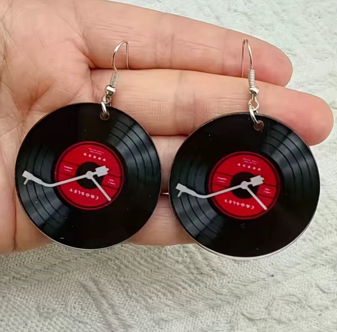 Music Record Earrings. Fashion Music Earrings, Faux Vinyl Records Earrings.