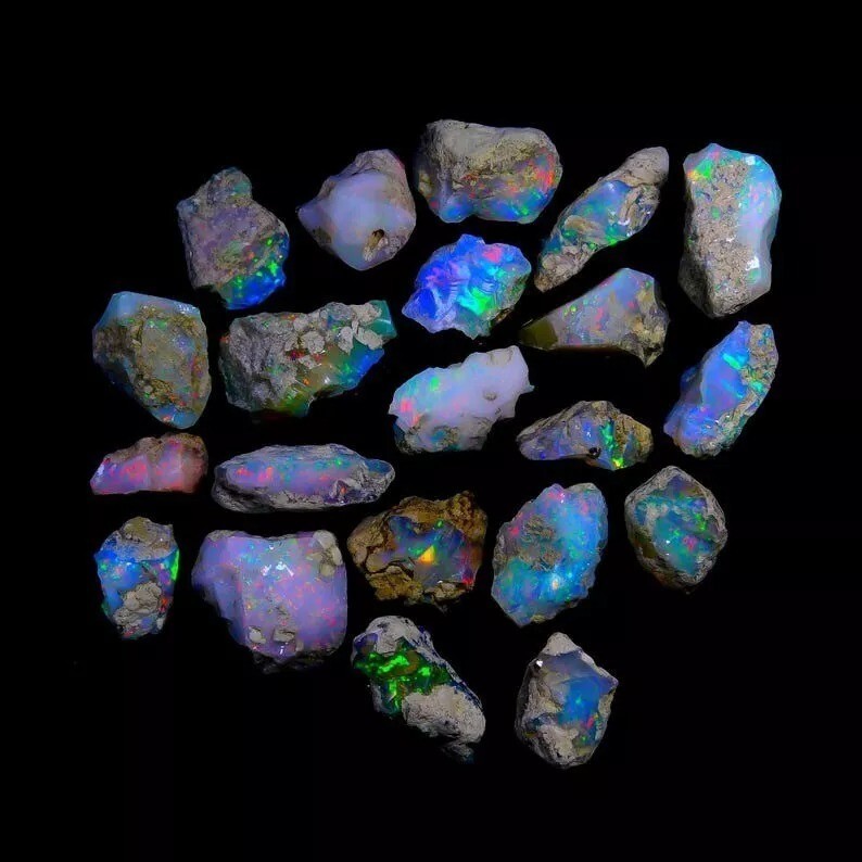 50 Cts Natural Ethiopian Jumbo Welo Fire Opal Rough Specimen Gemstone 5 Pcs Lot