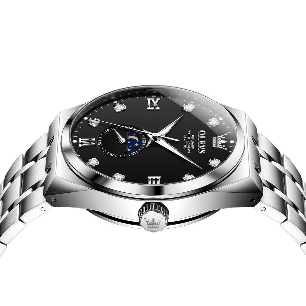 OLEVS 7069 Authentic Luxury Stainless Steel Strap Business Gents Automatic Watch