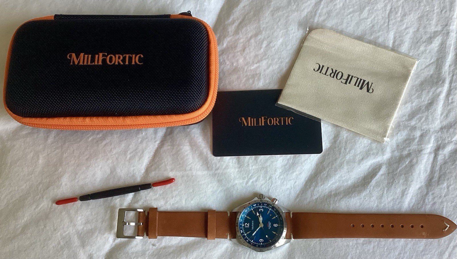 Milifortic S103 Automatic NH34 GMT Watch, Blue Dial