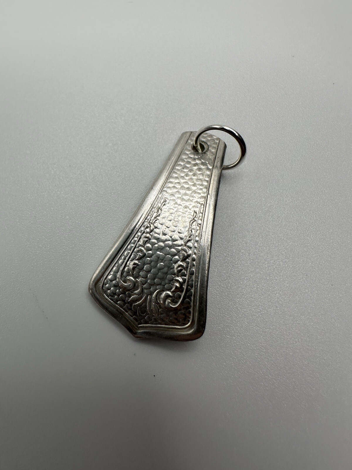 Vintage Silverplate Ornate Necklace Pendant 3.6cm P5