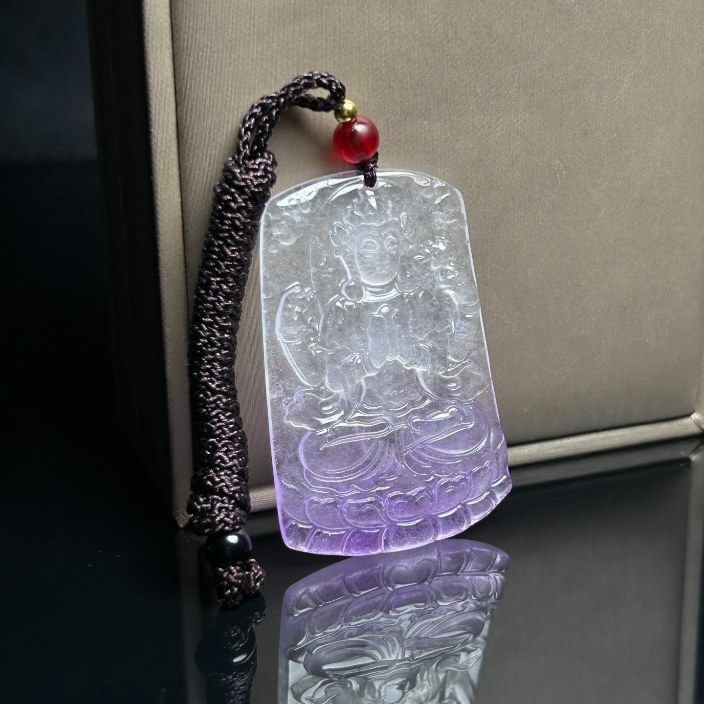 Nature ice white Burmese Jade Jadeite Carved kwan-yin lucky Pendant&Necklaces