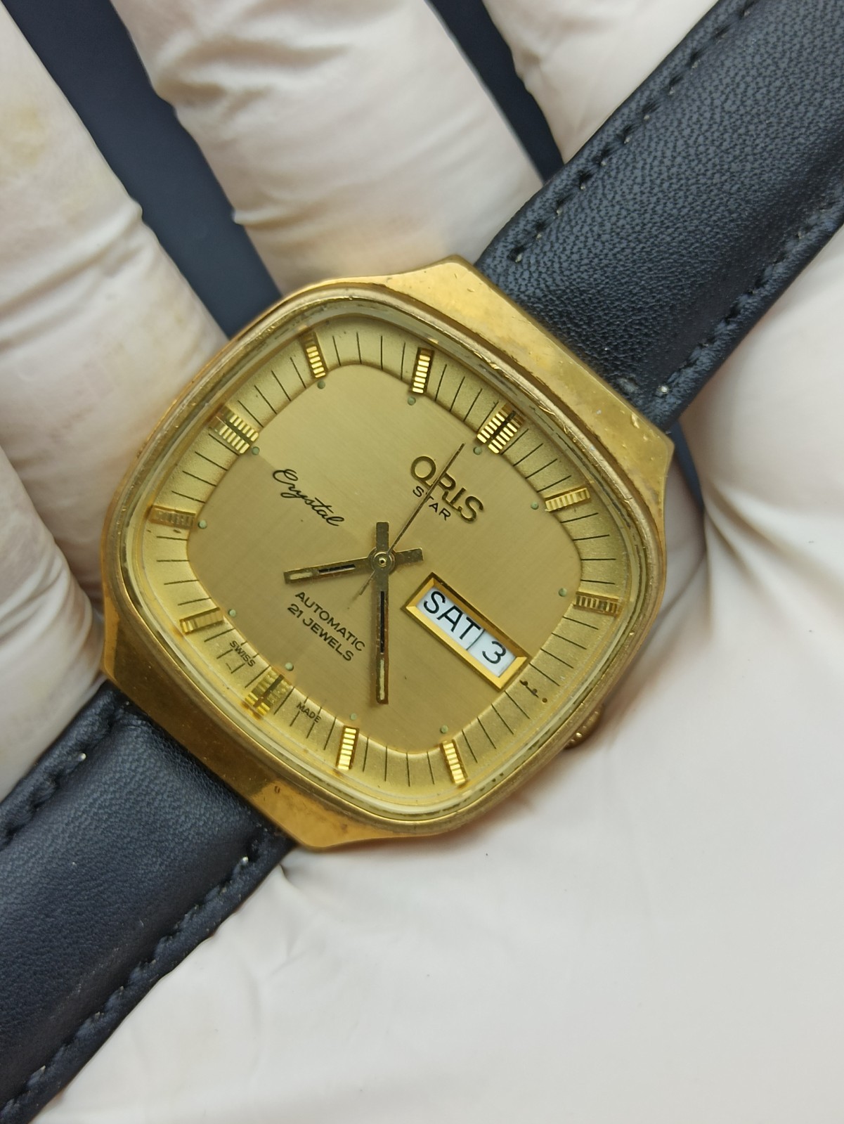 Iconic ORIS STAR Crystal 21 Jewels Automatic ETA-2879 Swiss High GP Men Watch