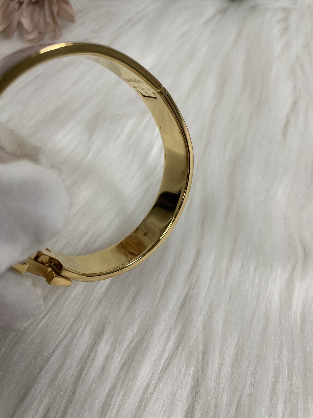 Hermes Click Clock H Logo Bracelet Pink Authen
