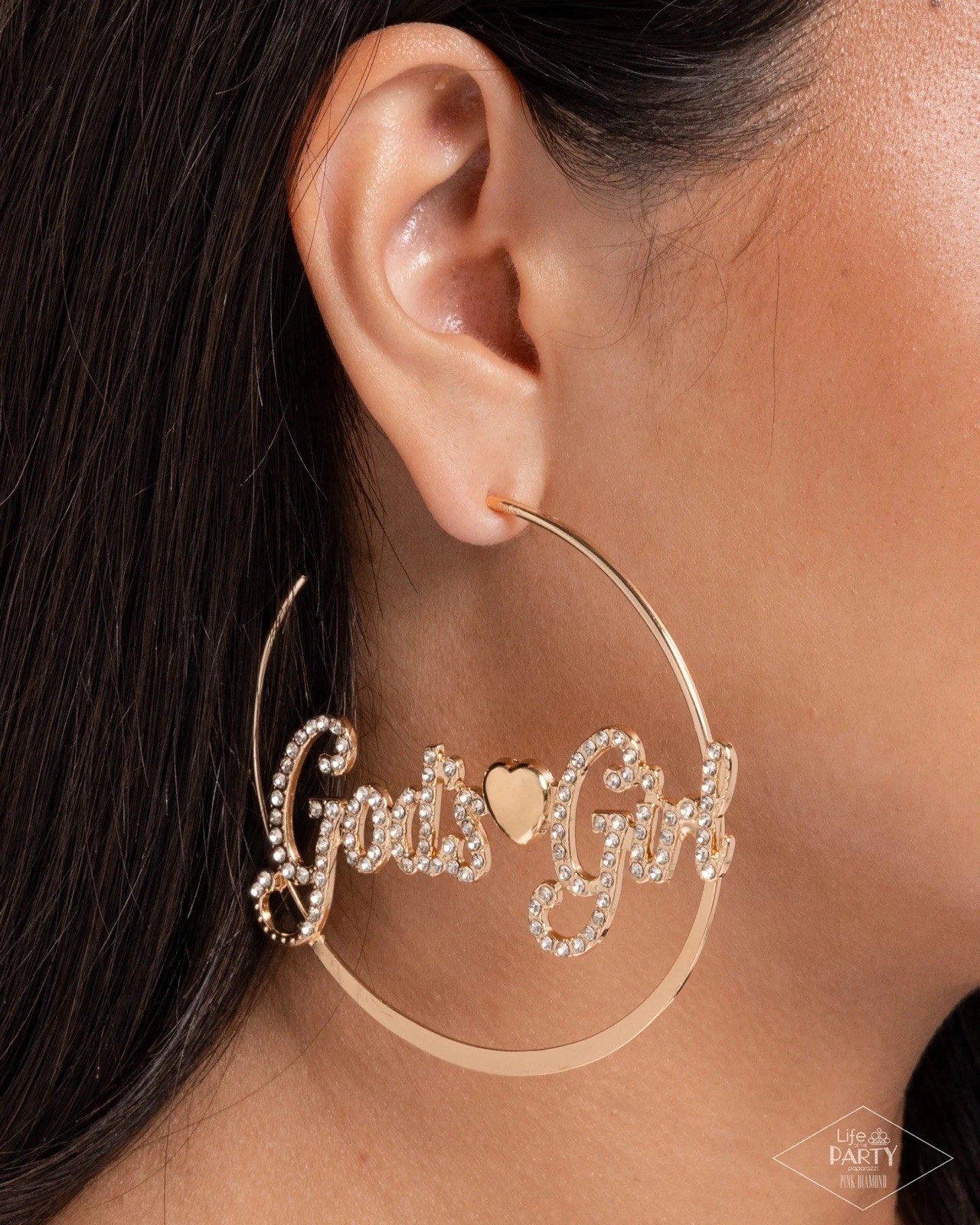 “Shine With Purpose” God’s Girl Gold Paparazzi Hoop Earrings