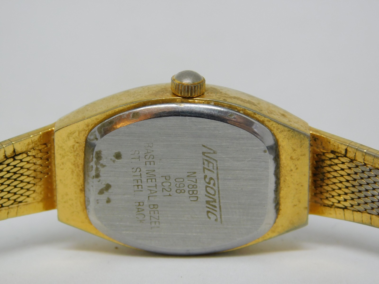 Vintage Nelsonic N78BD Diamond Gold Tone Quartz Analog Women’s Watch New Battery