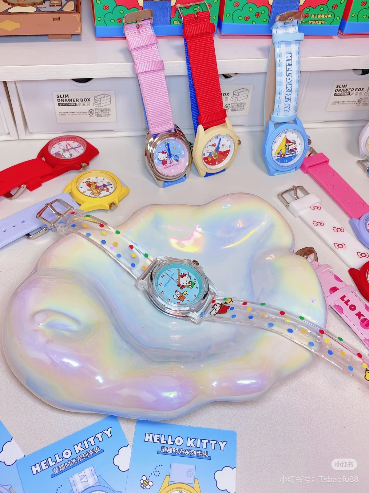 Sanrio Hello Kitty Nostalgic Childhood Quartz Watch Canvas Strap blind box Watch