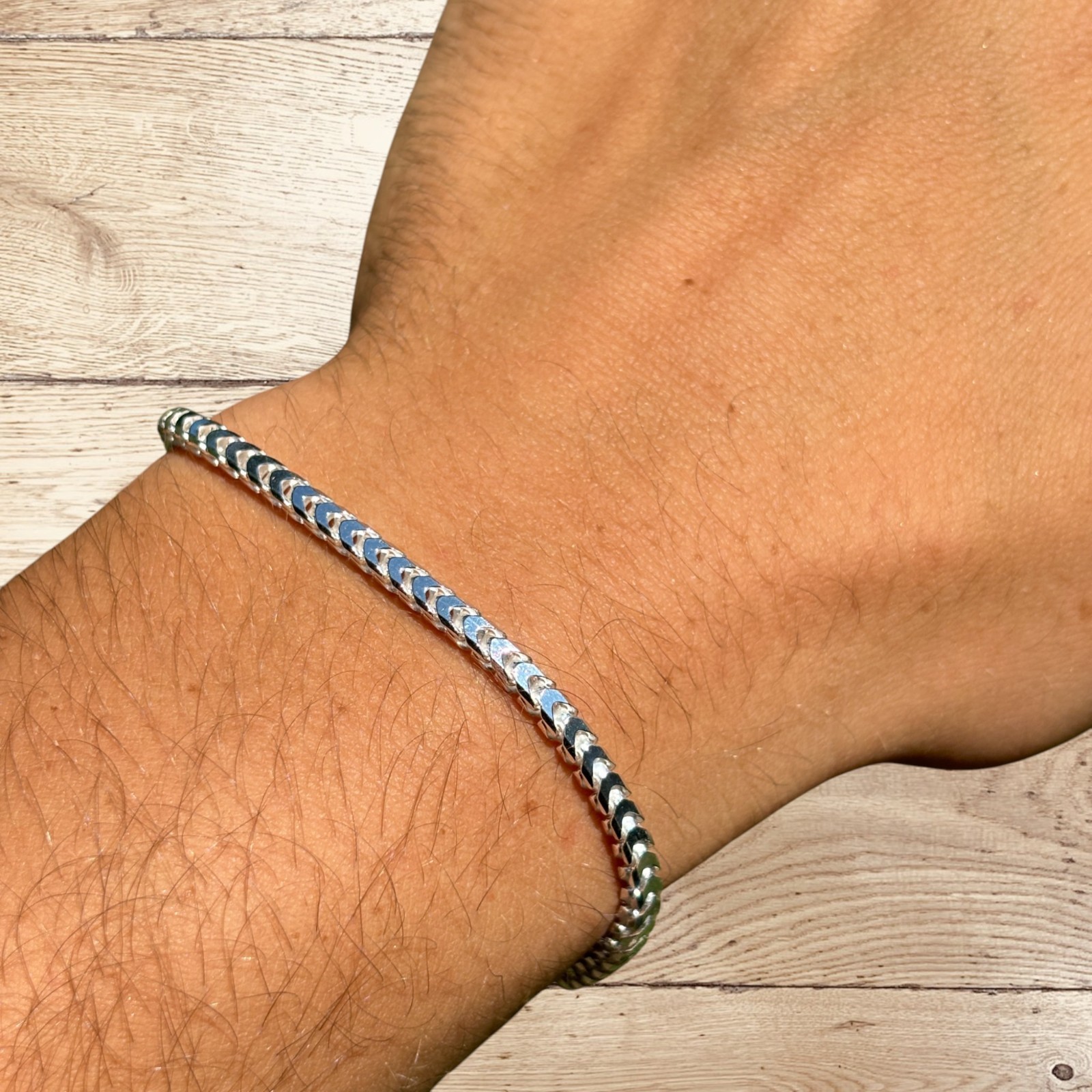3mm Franco Link Bracelet – Real Solid 925 Sterling Silver Or 14k Gold Vermeil