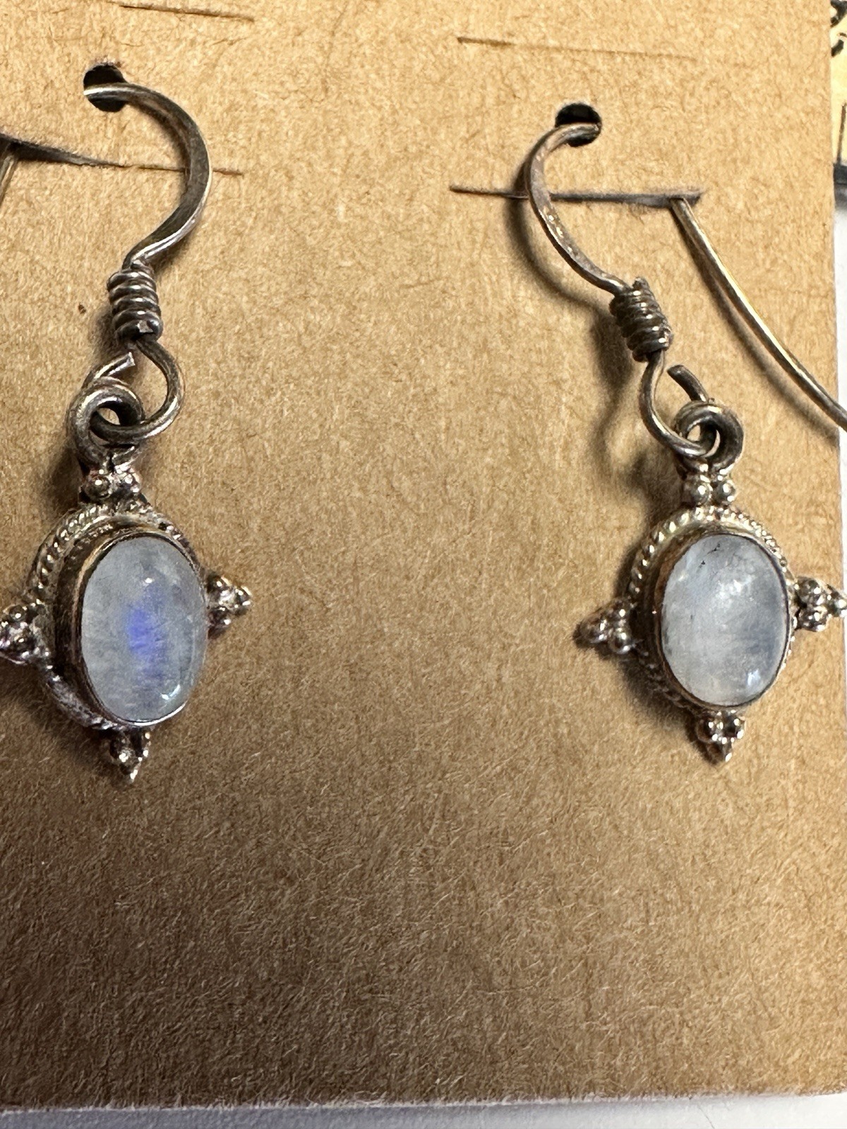 Moonstone Dangle 925 Sterling Silver Earrings