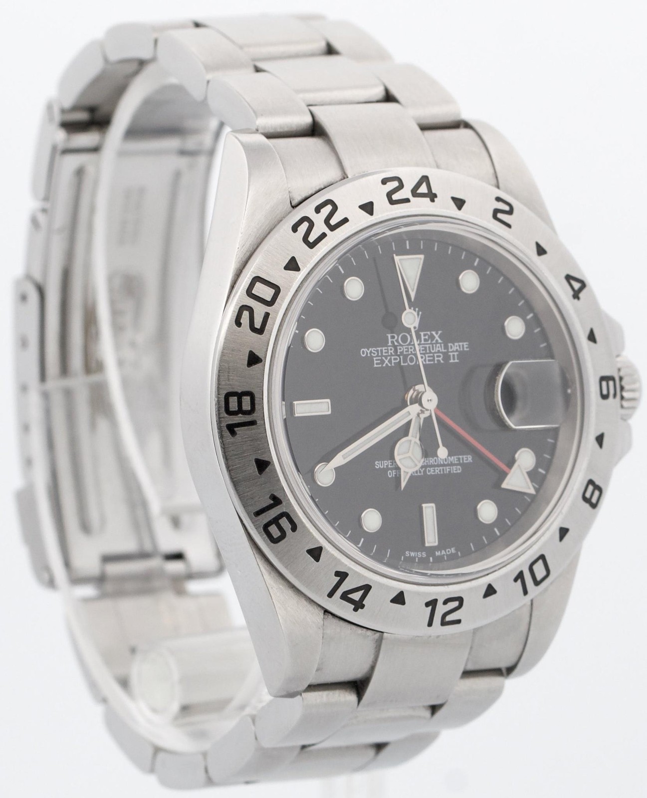 PAPERS Rolex Explorer II 40mm BLACK Stainless Steel NO-HOLES 16570 Watch BOX