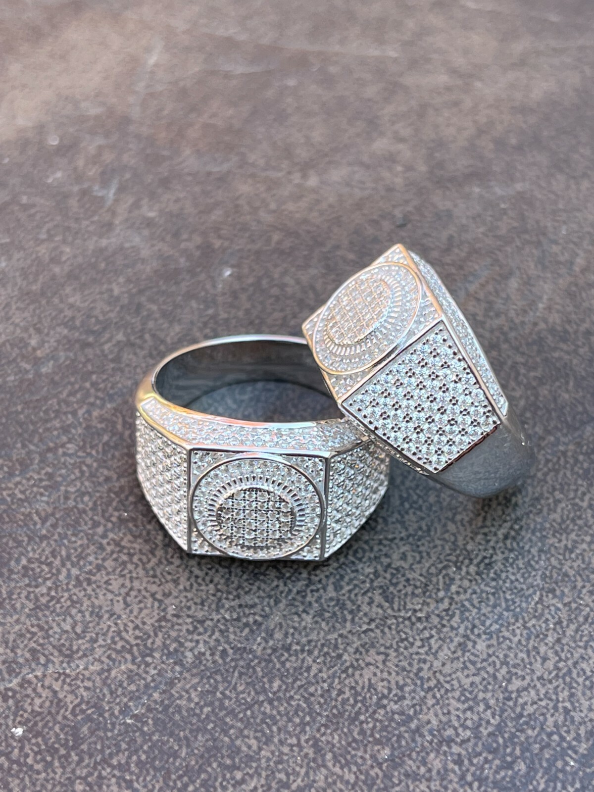 Real 925 Silver Mens Hip Hop Square Iced MOISSANITE Ring – Passes Tester W. GRA
