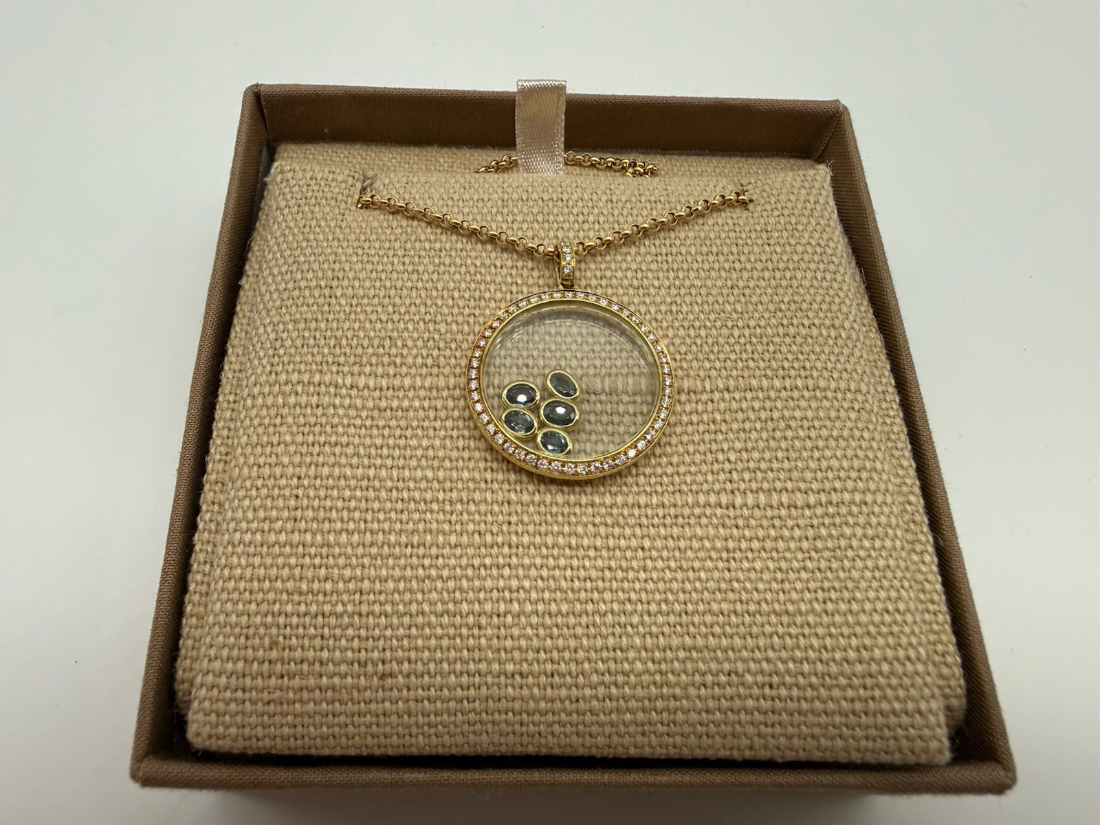 Mark Henry 18K Gold Natural Alexandrite Diamond Pendant Necklace 0.70CT w/Box
