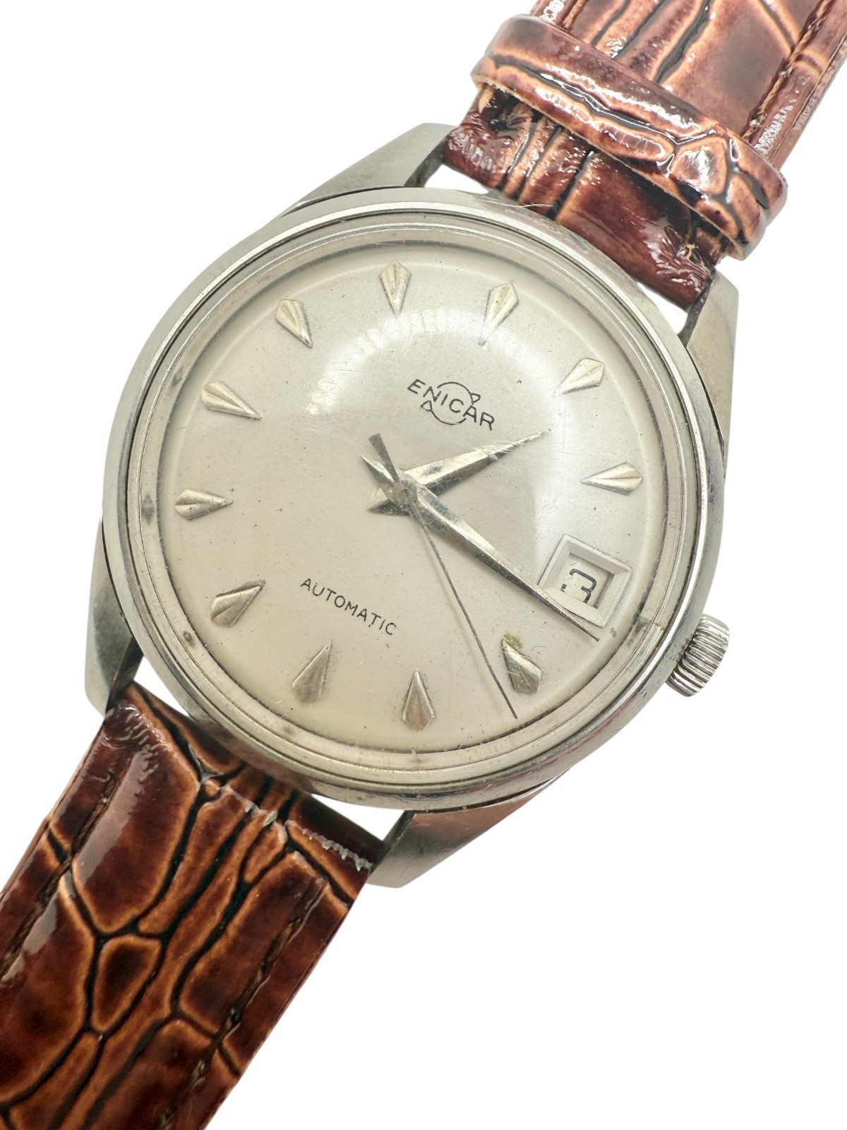 Vintage Steel Manual Wind Aureole Swiss Watch READ DESCRIPTION
