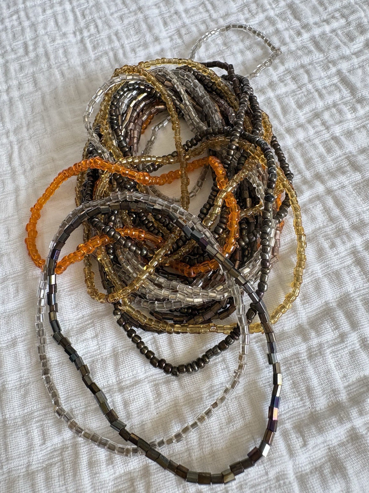 Vtg Boho Bracelets 1-2 Lbs Sell Craft Wear Cuffs Gemstone Beads Charms Untangled