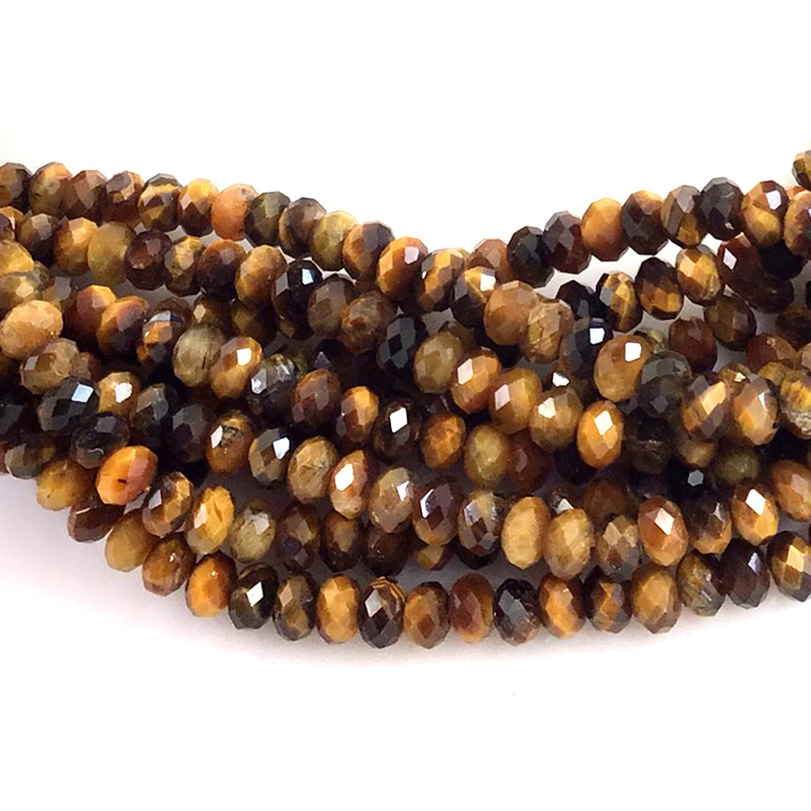 High Quality Yellow Tiger eye Faceted Rondelle Beads 15″ strand 4mm 6mm 8mm 10mm