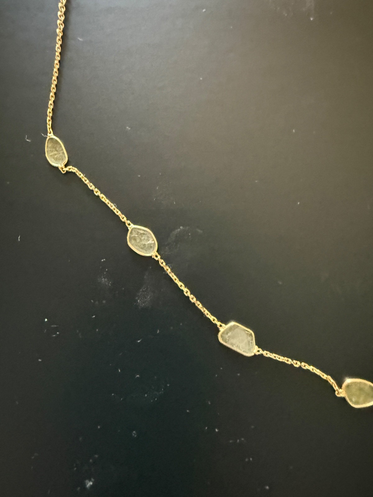 Emily Amey 14k Yellow Gold Diamond Slice Station Necklace 16 in – One of a Kind!
