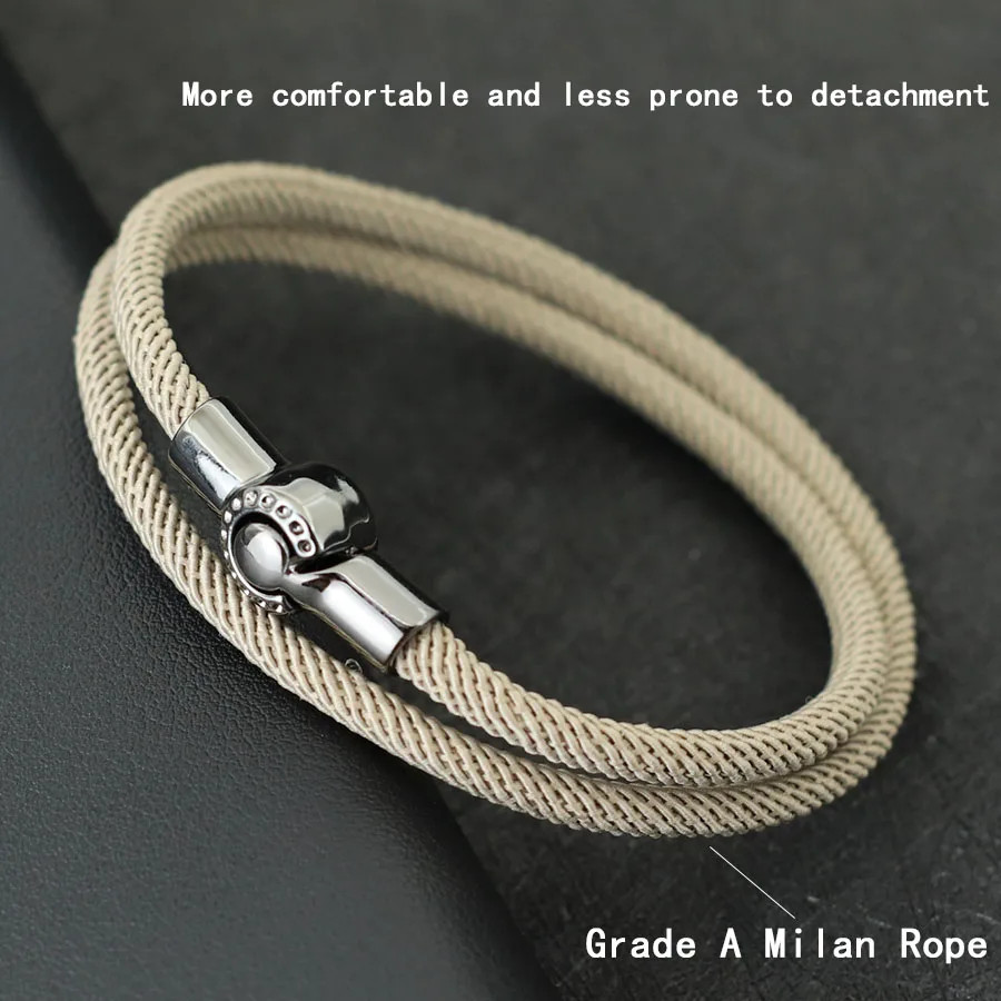 Simple Style Men Rope Bracelet Magnet Buckle Bilayer Outdoor Sports Nautical