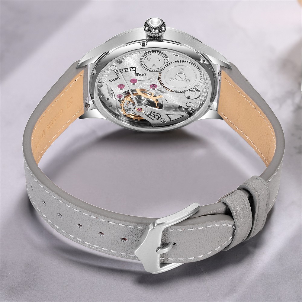 SEAKOSS Manual Wind Mechanical Watch White Roman Dial Blued Hands Small Second