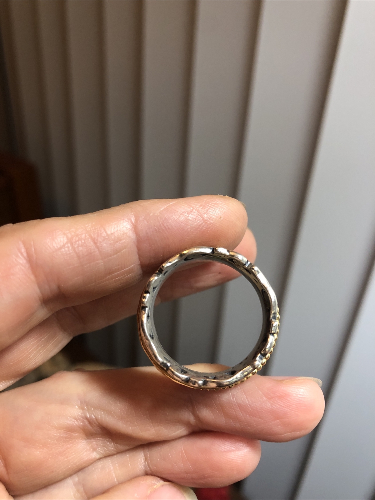 PZ Paz Creations 925 Sterling silver Yellow Spinner Ring 9.2g, 10.5s ISRAEL